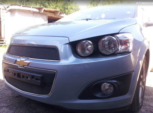 Защита радиатора "Standart" Chevrolet Aveo (2011-2015) верх, чёрная купить недорого с доставкой в Бердск