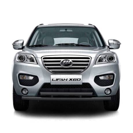 Защита переднего бампера двойная d63/51мм ШАГРЕНЬ (ППК) LIFAN X60 (2012-2016 г.в.) купить недорого с доставкой в Бердск
