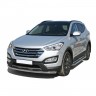 Защита порогов с алюминиевым листом (d63,5) для Hyundai Santa Fe (2012-2016)(Окрашенное) купить недорого с доставкой в Бердск