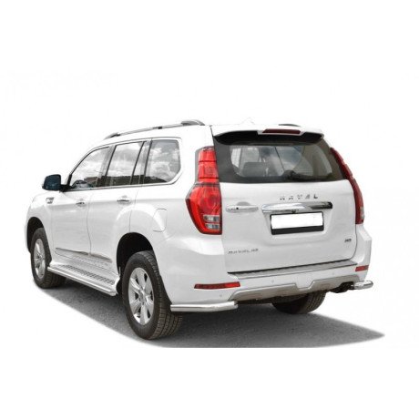 Защита заднего бампера «Уголки» (d63.5) Haval H9(Нерж. Сталь) купить недорого с доставкой в Бердск