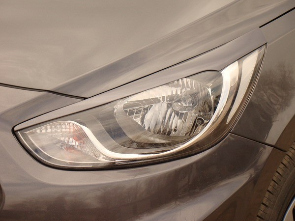 Накладки на фары (реснички) var №2 для Hyundai Solaris (2010-2013) купить недорого с доставкой в Бердск