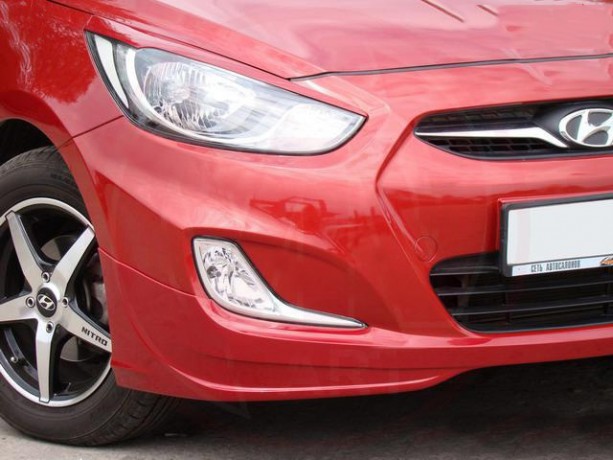 Накладки на фары (реснички) var №2 для Hyundai Solaris (2010-2013) купить недорого с доставкой в Бердск