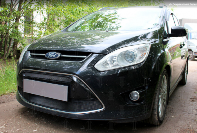 Защита радиатора "Standart" Ford C-MAX (2010-2015) чёрная купить недорого с доставкой в Бердск
