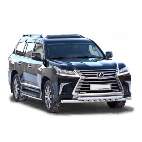 Защита переднего бампера «Труба двойная» (d76) для Lexus LX 450d (2016-н.в)(Окрашенное) купить недорого с доставкой в Бердск