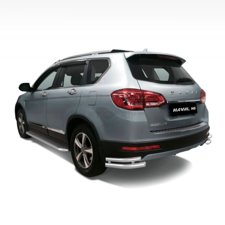 Защита заднего бампера двойная угловая d63/51мм (НПС) HAVAL H6 (2014-н.в.) купить недорого с доставкой в Бердск