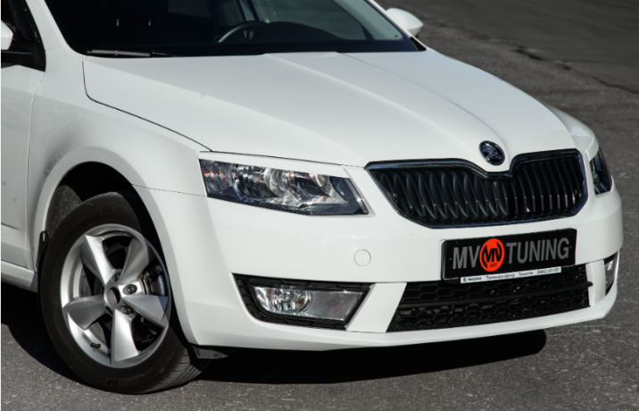 Вставки переднего бампера в стиле "RS" для Skoda Octavia III A7 (2013-2016) купить недорого с доставкой в Бердск