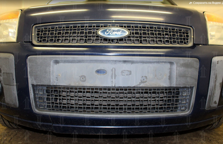 Защита радиатора "Standart" Ford Fusion (2005-2012) верх, чёрная купить недорого с доставкой в Бердск