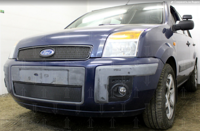 Защита радиатора "Standart" Ford Fusion (2005-2012) верх, чёрная купить недорого с доставкой в Бердск