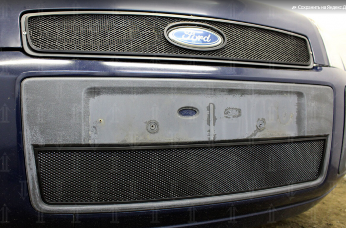 Защита радиатора "Standart" Ford Fusion (2005-2012) верх, чёрная купить недорого с доставкой в Бердск
