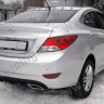 Диффузор заднего бампера var №2 (текстурный пластик) для Hyundai Solaris (2010-2013) купить недорого с доставкой в Бердск