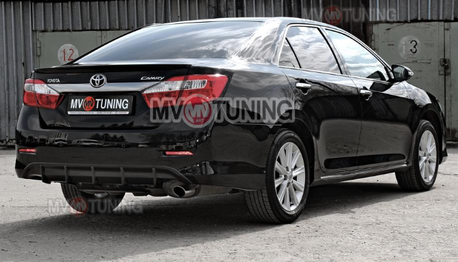 Диффузор заднего бампера var №1 (под окраску) для Toyota Camry XV50 (2012-2014) купить недорого с доставкой в Бердск