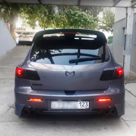 Накладки (клыки) на задний бампер Mazda 3, хэтчбэк (2003-2009), глянец купить недорого с доставкой в Бердск