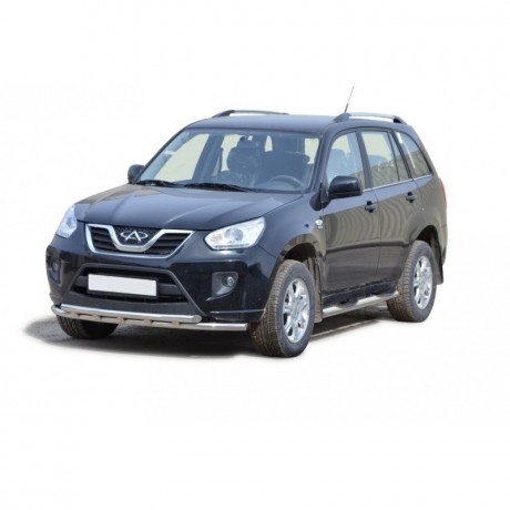 Защита порогов «Труба с проступью» (d76) для Chery Tiggo t11 FL (2012-2015)(Окрашенное) купить недорого с доставкой в Бердск
