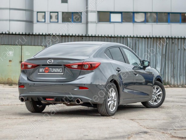 Диффузор заднего бампера var №2 (с килями) для Mazda 3 (2013-н.в.) купить недорого с доставкой в Бердск