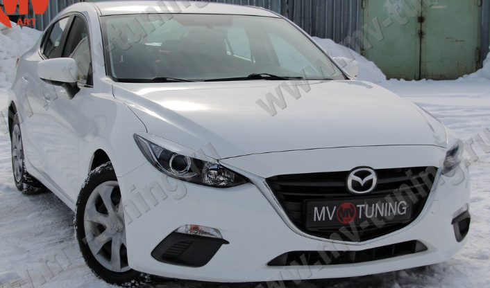 Накладки на фары (реснички) var №2 для Mazda 3 (2013-2016) купить недорого с доставкой в Бердск
